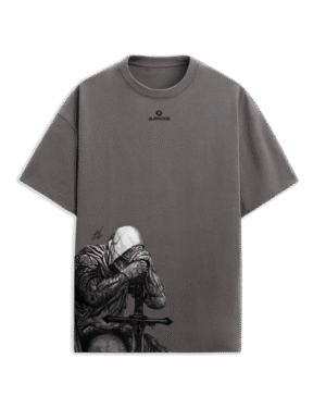 Camiseta Oversize Gris Ceniza – Guerrero Meditativo